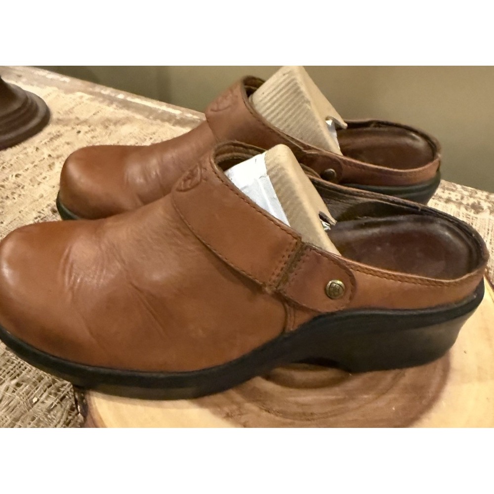 Ariat 93821 Women's 7.5B Chestnut Leather Clogs Comfort Mules Slides Shoes